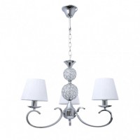 Distribuidor - Lâmpadas Diversas | Lâmpadas Clássicas | LAMPARA ORDOÑEZ 3XE14 CROMO PANTALLA BLANCA REGX60X60 CM Ref: 201653020